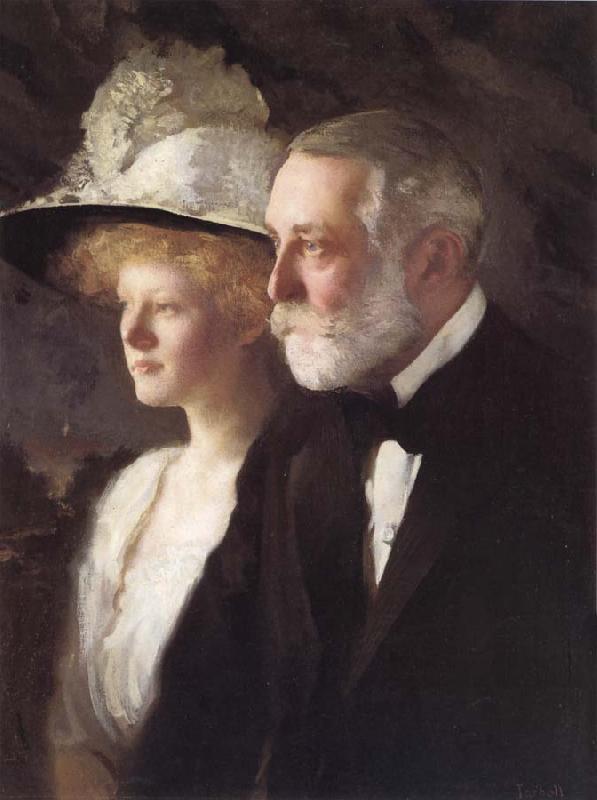 Edmund Charles Tarbell Henry Clay Frick and Daughter Helen Germany oil painting art